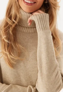 Rill Roll Neck L/S Midi Dress