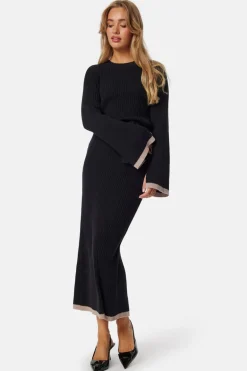 Round Neck Rib Knitted Maxi Dress