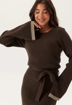 Round Neck Rib Knitted Maxi Dress