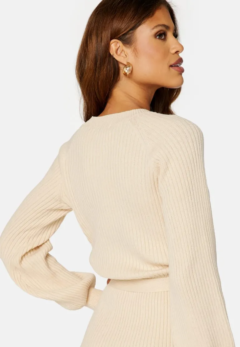 Round Neck Rib Knitted Midi Dress