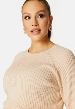 Round Neck Rib Knitted Midi Dress