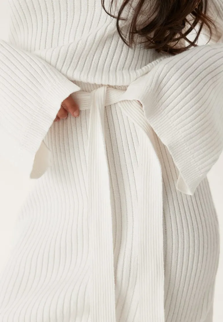 Round Neck Rib Knitted Short Dress