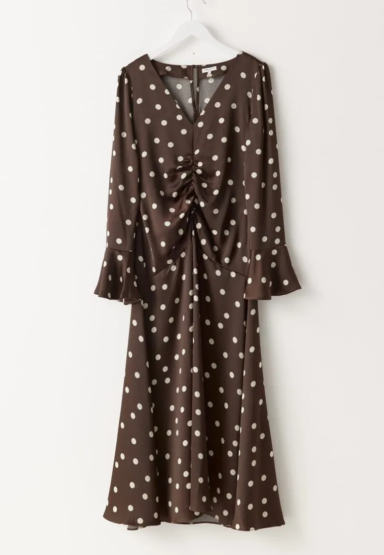 Ruched Front Midi Dress