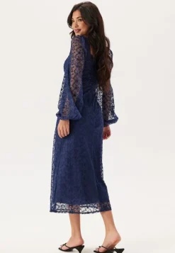 Ruched L/S Midi Dress