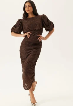 Ruched Puff Sleeve Dress