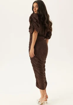 Ruched Puff Sleeve Dress