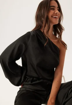 Satin One Shoulder Blouse