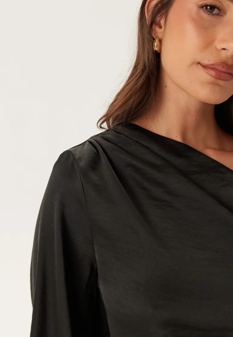 Satin One Shoulder Blouse