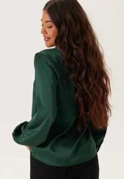 Satin Puff Sleeve Blouse