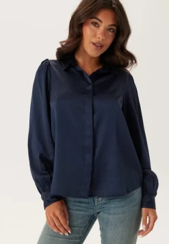 Satin Puff Sleeve Shirt