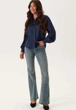 Satin Puff Sleeve Shirt