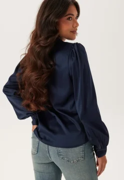Satin Puff Sleeve Shirt