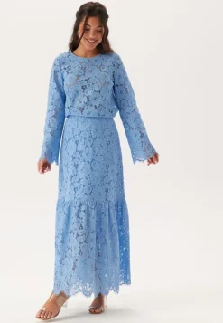 Scalloped Lace Edge Maxi Skirt