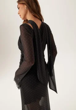 Scarf Mesh Ankle Dress