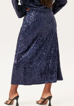 Sequin A-line Midi Skirt