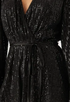Sequin Balloon Sleeve Dress