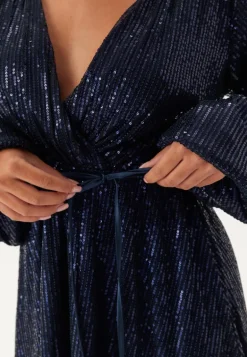 Sequin Balloon Sleeve Dress