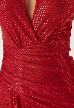 Sequin Rouch Maxi Dress
