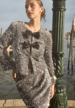 Sequin Velvet Mini Skirt