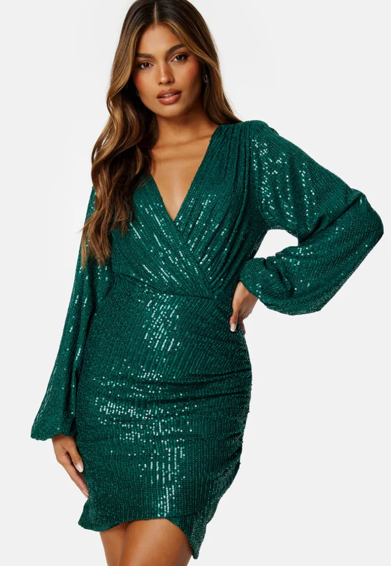 Sequin Wrap Dress
