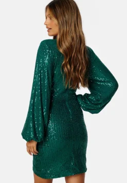 Sequin Wrap Dress