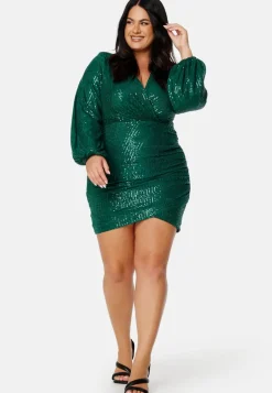 Sequin Wrap Dress