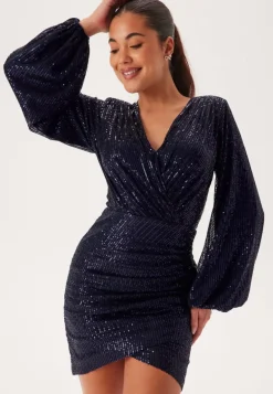 Sequin Wrap Dress