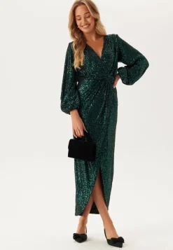 Sequin Wrap Gown