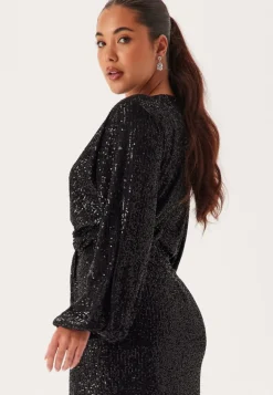 Sequin Wrap Gown