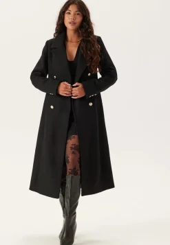 Shaped Wool Blend Coat
