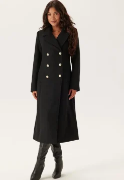 Shaped Wool Blend Coat