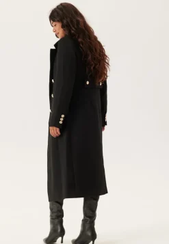 Shaped Wool Blend Coat