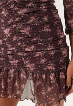 Short Mesh Ruched Dress