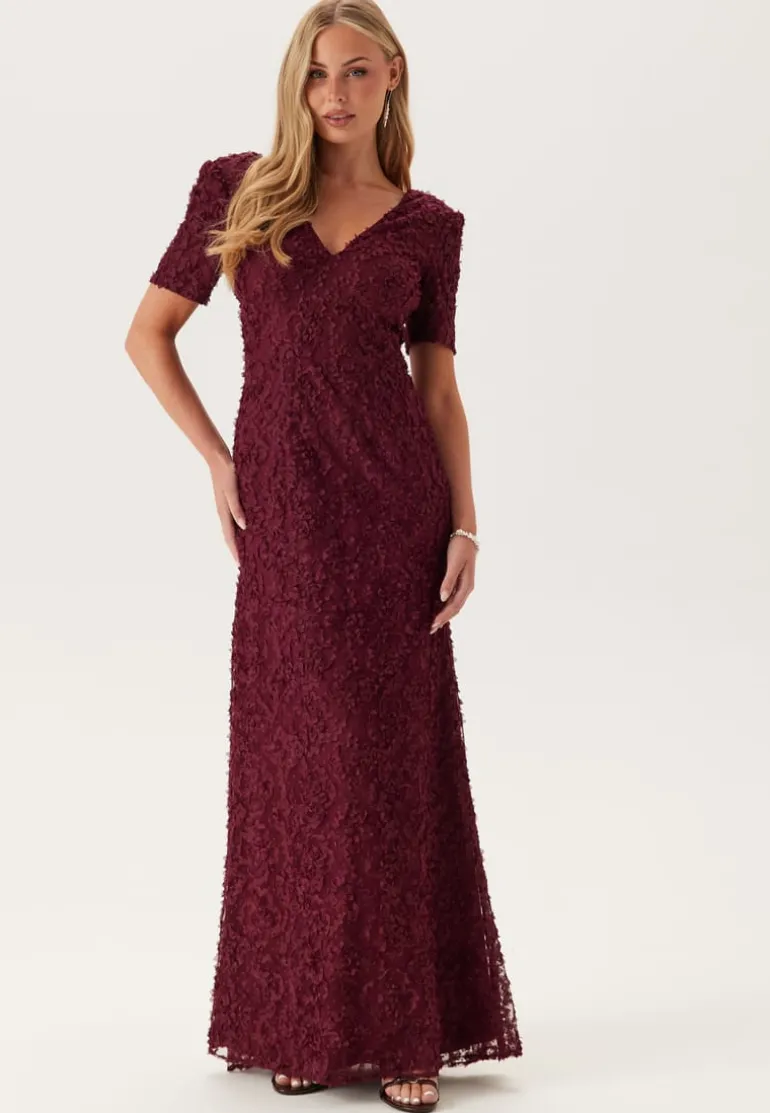 Short Sleeve 3D Floral Gown
