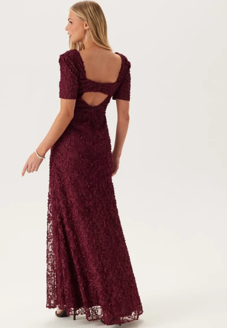 Short Sleeve 3D Floral Gown