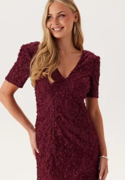 Short Sleeve 3D Floral Gown