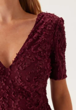 Short Sleeve 3D Floral Gown