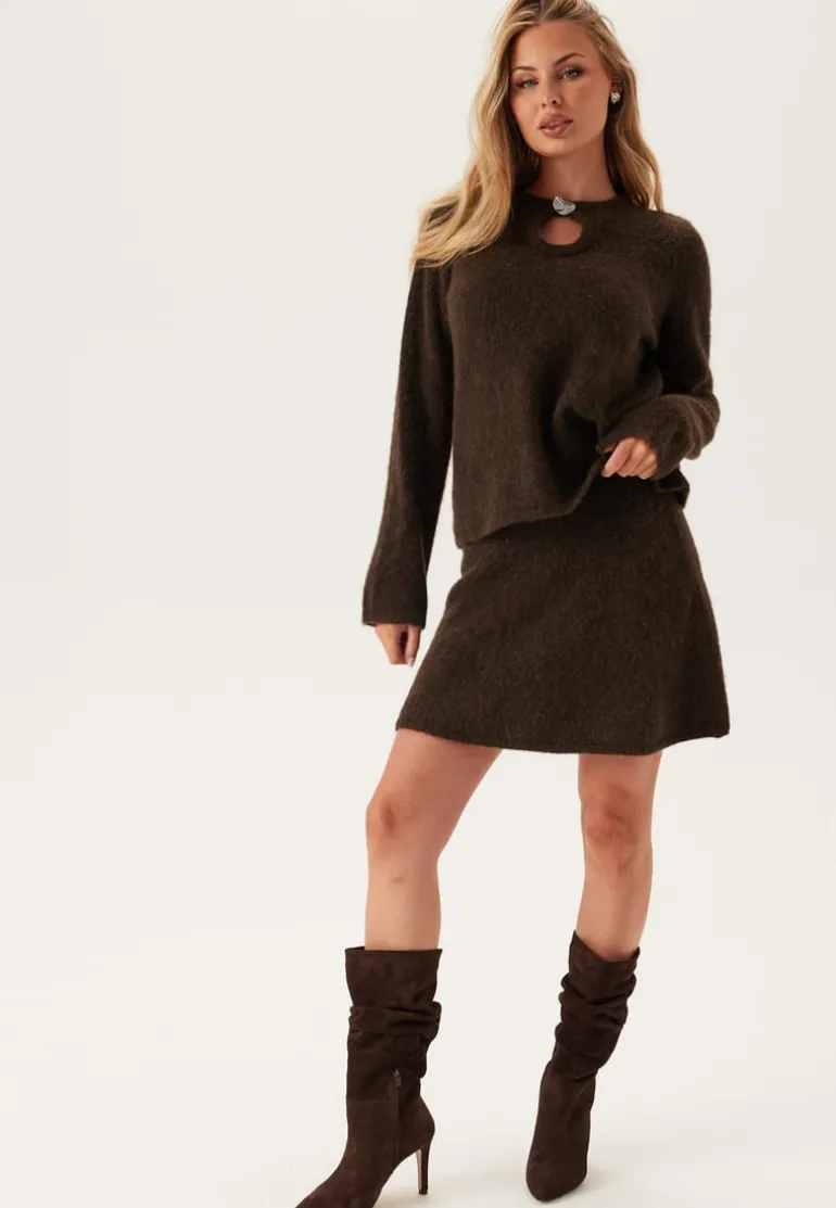 Slflulu Brushed Ls Knit Keyhol