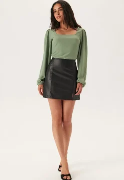 Square Neck Balloon Sleeve Top