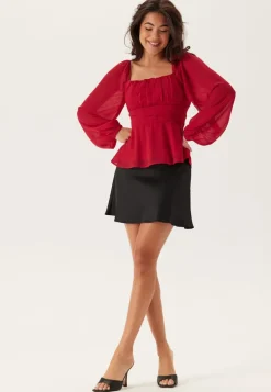 Square Neck L/S Georgette Blouse