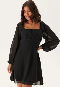 Square Neck L/S Georgette Dress