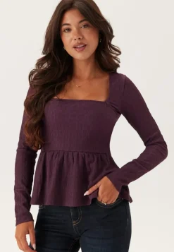 Square Neck Peplum Top