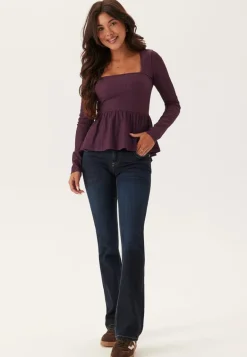 Square Neck Peplum Top