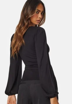 Square V-neck Long Sleeve Puff Top