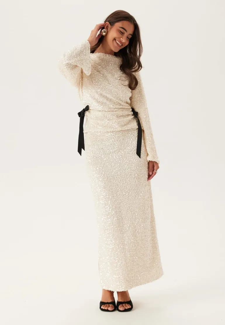 Straight Ankle Sequin Skirt