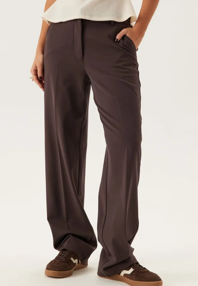 Straight High Waist Suit Trousers