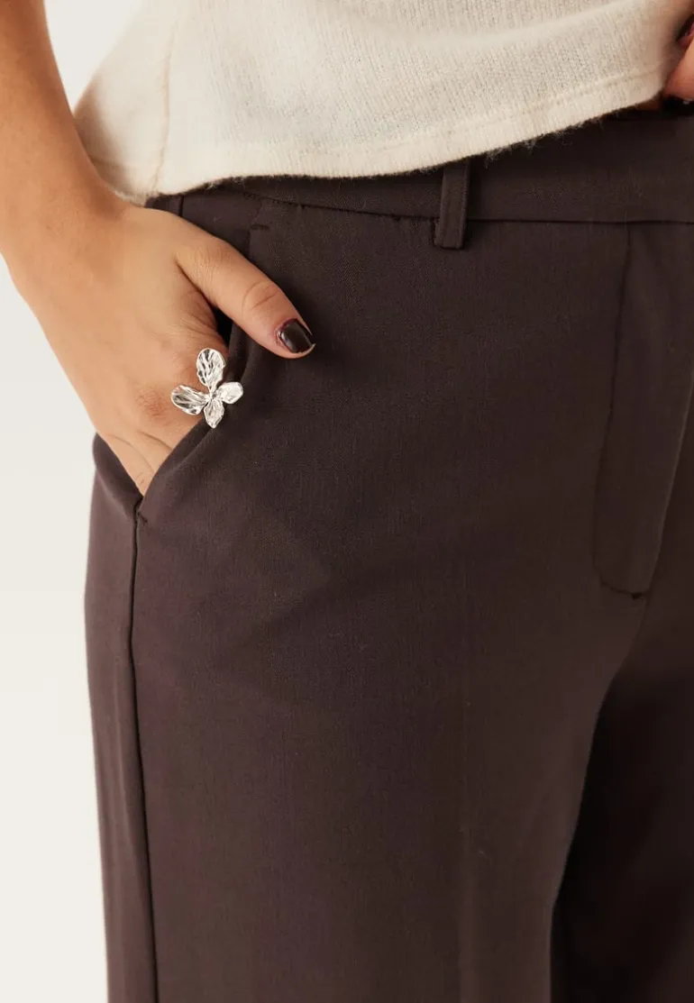 Straight High Waist Suit Trousers