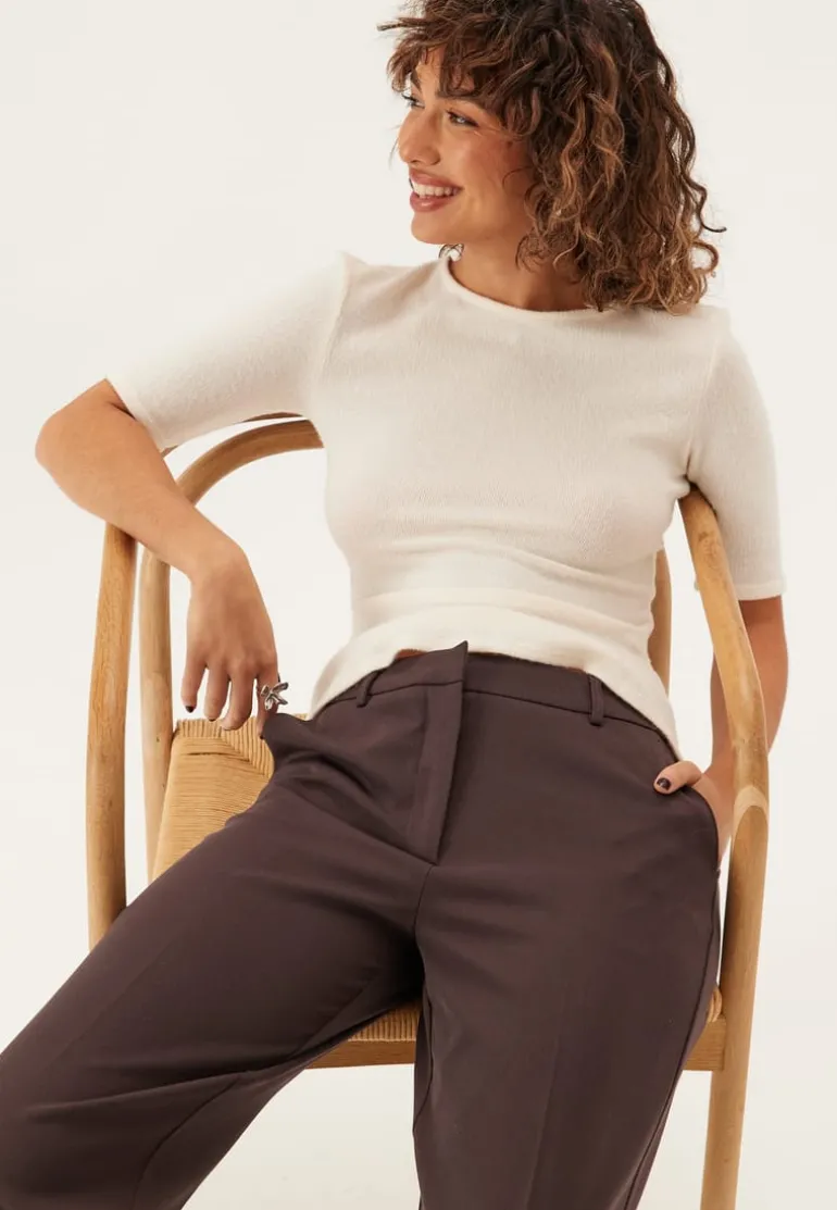 Straight High Waist Suit Trousers