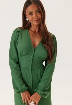 Structure Button Midi Dress