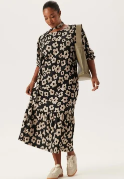 Structure Flounce Midi Dress